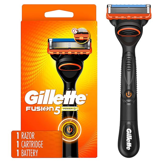 Gillette Fusion5 Power Razor for Men, 1 Gillette Power Razor Handle + 1 Blade Refill